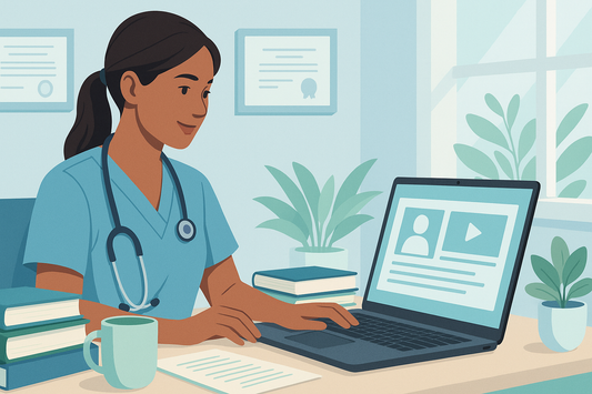 Nurse writing reflective accounts for NMC revalidation