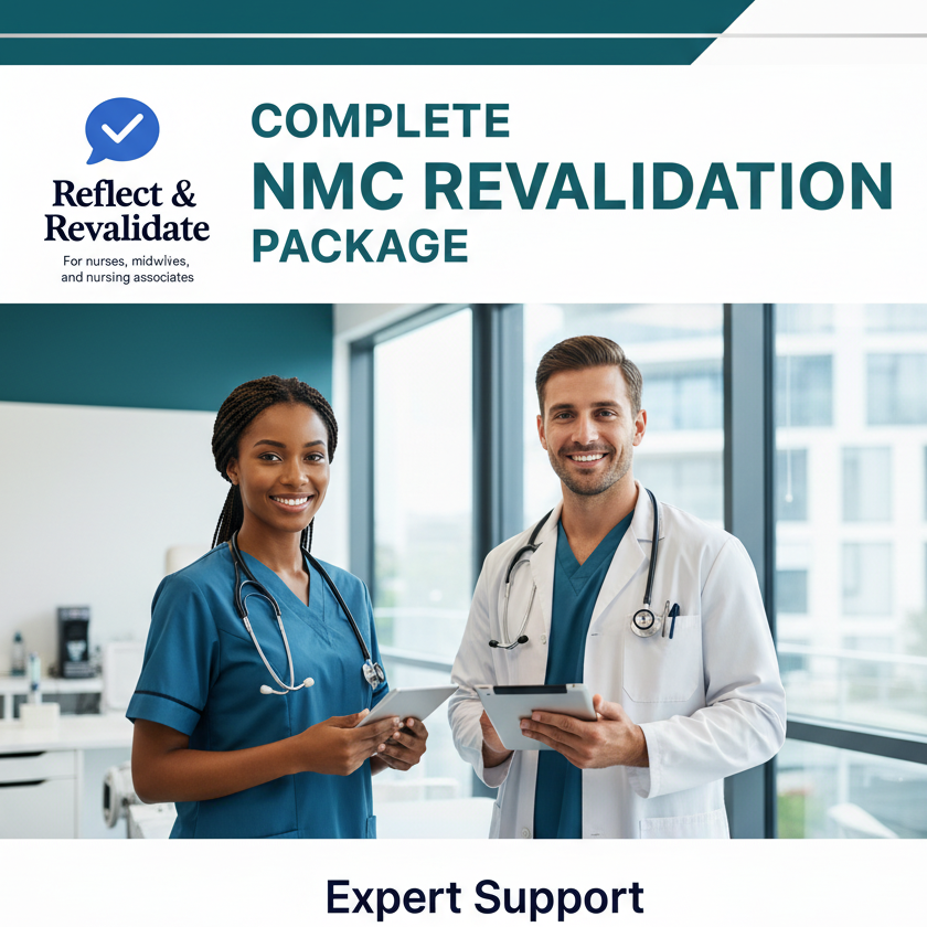 Healthcare professional consulting with a nurse about her NMC revalidation package